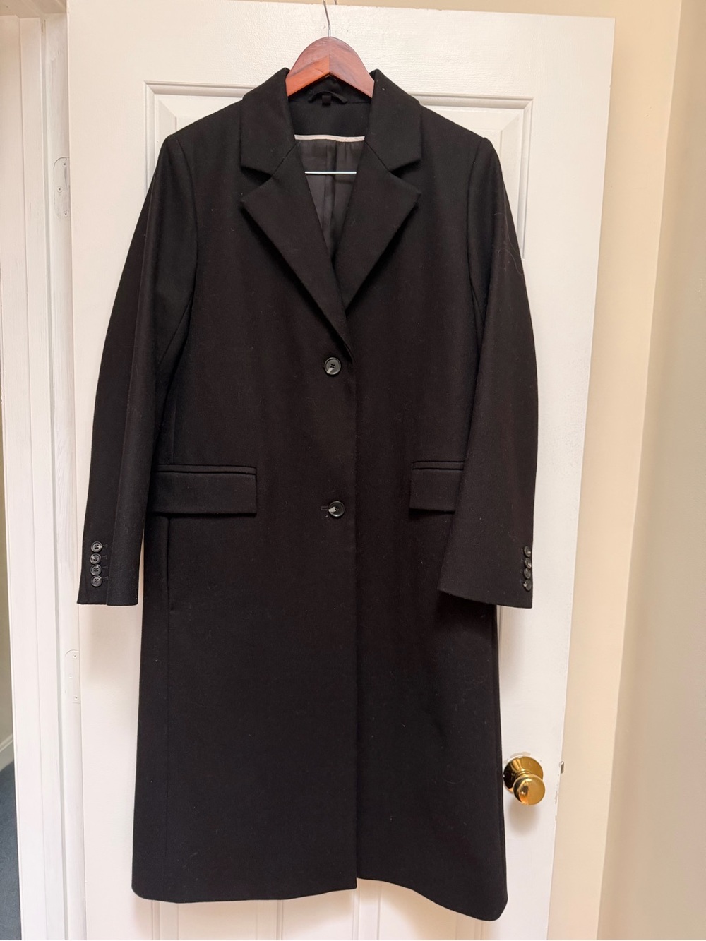 COS Black Single-Breasted Wool Coat